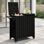 vidaXL Chariot de service 3 en 1 noir polypropylène