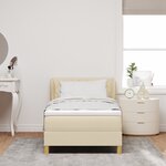 Lit Box Spring vidaXL avec Matelas en Crème  90x200 cm  Tissu