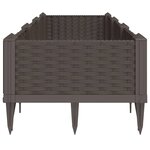 vidaXL Jardinière avec piquets marron 125x40x28 5 cm PP