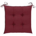 vidaXL Chaises de jardin lot de 2 avec coussins Bois de teck massif