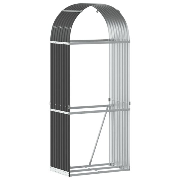 vidaXL Porte-bûches anthracite 80x45x190 cm acier galvanisé