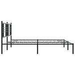 vidaXL Cadre de lit métal avec tête de lit noir 183x213 cm