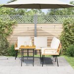 Ensemble de canapé de jardin 2 pièces avec coussins en poly rotin naturel