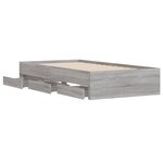 vidaXL Cadre de lit avec tiroirs sans matelas sonoma gris 90x190 cm