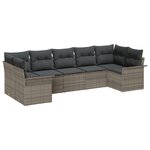 vidaXL Ensemble de Canapé de Jardin 7 pièces avec Coussins Gris Poly Rattan