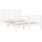 vidaXL Cadre de lit avec tête de lit blanc 120x200 cm bois massif