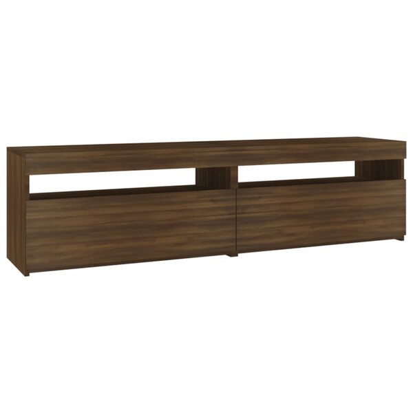 vidaXL Meubles TV avec lumières LED 2 Pièces Chêne marron 75x35x40 cm