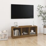 vidaXL Meuble TV Marron miel 104x33x41 cm Bois de pin massif