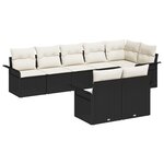 vidaXL Set de canapé de jardin 8 pièces avec coussins Noir Poly Rotin