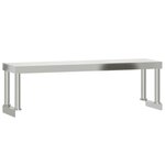 vidaXL Table de travail de cuisine avec étagère 110x55x120 cm inox