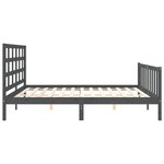 vidaXL Cadre de lit sans matelas gris 200x200 cm bois massif de pin