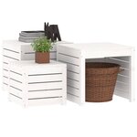 vidaXL Ensemble de boîtes de jardin 3 Pièces blanc bois de pin massif