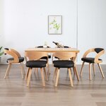 vidaXL Chaises à manger lot de 6 noir bois courbé et similicuir