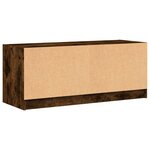 vidaXL Meuble TV avec portes en verre chêne fumé 102x37x42 cm