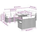 Ensemble de Canapé de Jardin 9 Pièces avec Coussins Gris Rattan