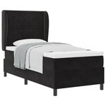 Lit Box Spring vidaXL avec Matelas Noir 90x190 cm Velours