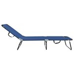 vidaXL Chaise Longue Pliante Portable Bleue en Tissu Oxford 600D