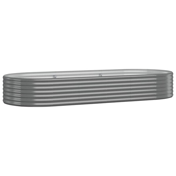 vidaXL Lit surélevé de jardin Acier enduit de poudre 249x100x36cm gris