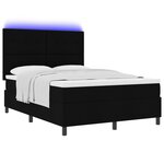 vidaXL Lit à ressort avec matelas et LED Noir 140x190 cm Tissu