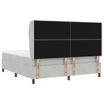 Lit Box Spring vidaXL avec Matelas Gris clair 180x200 cm Velours