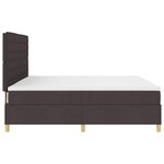 vidaXL Lit à sommier brun foncé 200 x 200 cm Tissu