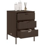 vidaXL Armoire de rangement de jardin marron 55x59x80cm résine tressée