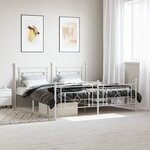 vidaXL Cadre de lit métal sans matelas et pied de lit blanc 183x213 cm