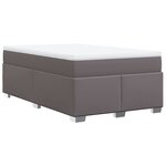 vidaXL Sommier à lattes de lit avec matelas gris 120x190 cm similicuir