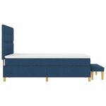 vidaXL Lit à ressort avec matelas et banc bleu 140x200 cm en tissu