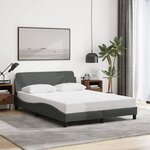vidaXL Cadre de lit sans matelas gris foncé 120x200 cm tissu