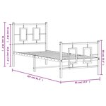 vidaXL Cadre de lit métal sans matelas avec pied de lit blanc 80x200cm