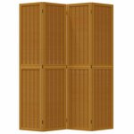 vidaXL Cloison de séparation 4 panneaux marron bois paulownia massif