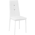 Lot de 4 chaises siège de salon cuisine salle à manger design élégant avec brillant blanc 08_0000563