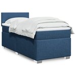 vidaXL Sommier à lattes de lit avec matelas Bleu 80x200 cm Tissu