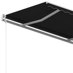 vidaXL Auvent manuel rétractable avec poteaux 4x3 5 m Anthracite