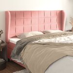 vidaXL Tête de lit avec oreilles Rose 183x23x118/128 cm Velours