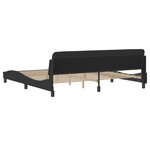 vidaXL Cadre de lit sans matelas noir 200x200 cm tissu