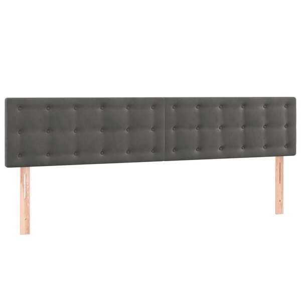 vidaXL Têtes de lit 2 Pièces Gris foncé 90x5x78/88 cm Velours