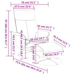 vidaXL Fauteuil de massage inclinable et repose-pieds gris foncé tissu