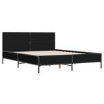 vidaXL Cadre de lit noir 160x200 cm bois d'ingénierie et métal