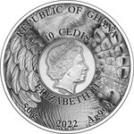 PANTHER Hunting in the Wild Argent Monnaie 10 Cedis Ghana 2022