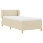 Lit Box Spring vidaXL avec Matelas en Crème  90x200 cm  Tissu