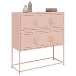 vidaXL Buffet rose 100 5x39x107 cm acier laminé à froid