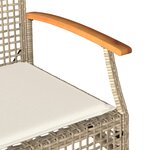 vidaXL Banc de jardin avec coussin beige résine tressée et acacia
