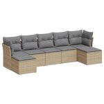 vidaXL Salon de jardin avec coussins 7 Pièces gris clair résine tressée