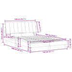 vidaXL Cadre de lit avec LED sans matelas gris foncé 140x190cm velours