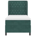 Lit à ressorts vidaXL avec matelas en vert foncé  100x200 cm  velours
