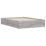 vidaXL Cadre de lit avec tiroirs sans matelas sonoma gris 135x190 cm