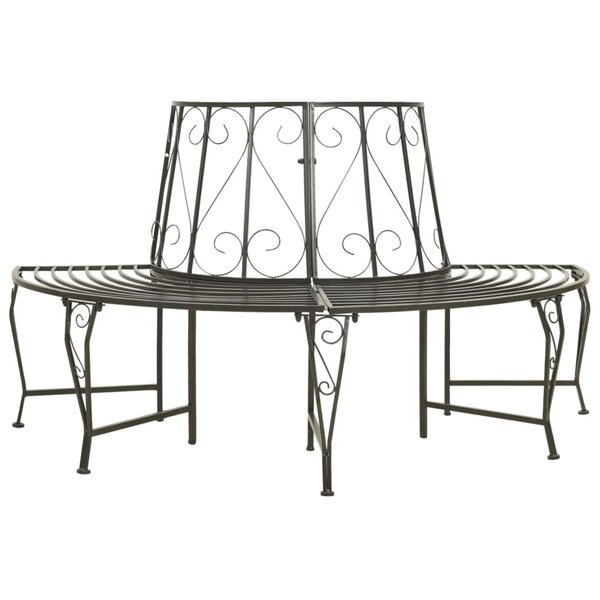 vidaXL Banc d'arbre de jardin Demi-rond 160 cm Acier