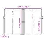 vidaXL Auvent latéral rétractable rouge 180x1200 cm